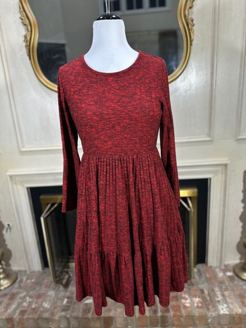 Torrid Dress size  00 Red Marled Supersoft Dark Coquette Whimsigoth‎ Babydoll